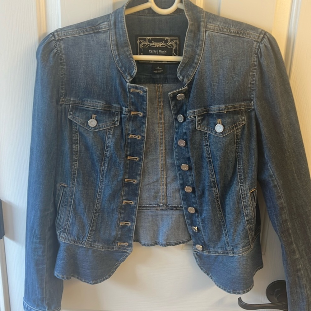 Peplum style jean jacket